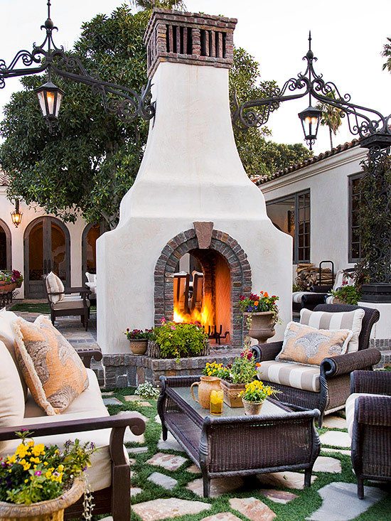 outdoor fireplace